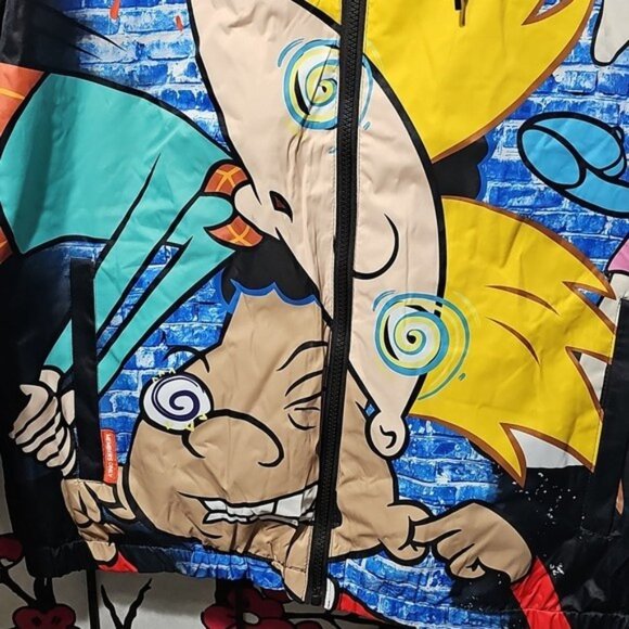 Members Only x Nickelodeon Hey Arnold Cartoon Graphic Jacket Small NWT - Picture 2 of 6